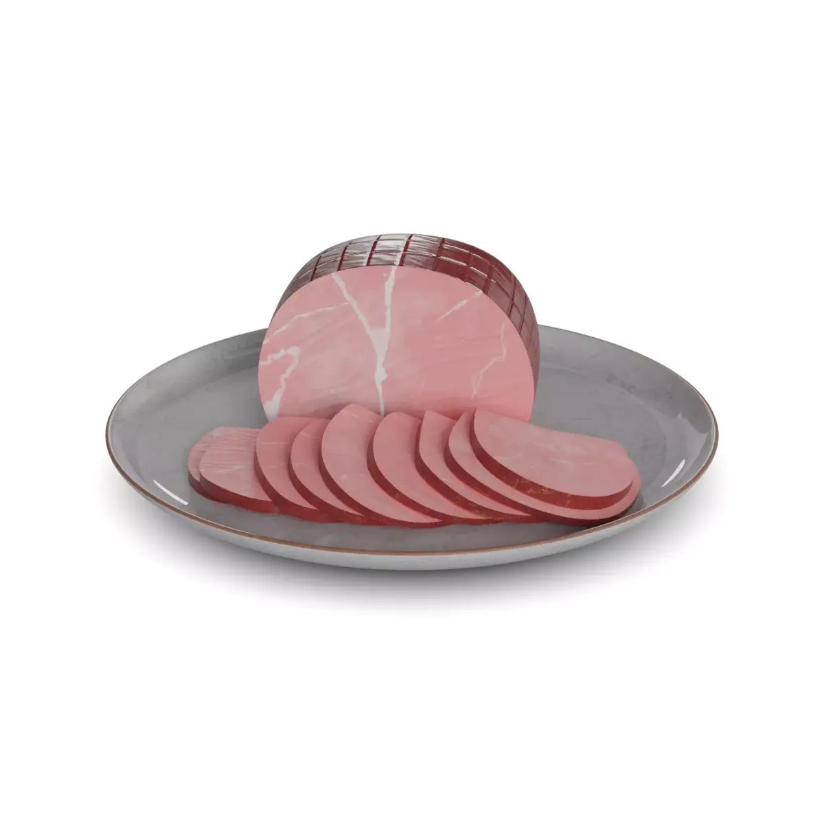Meat snacks and cabanossi Honey Glazed Ham Slices Low-poly 3D model