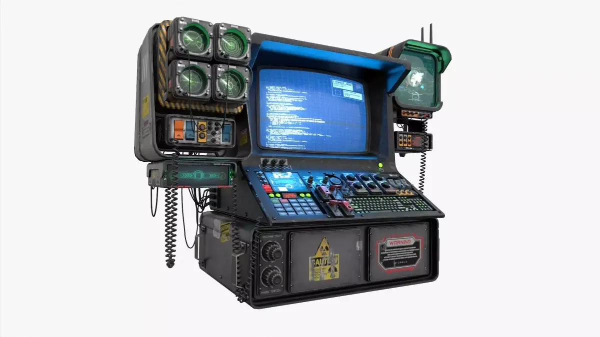 Radar CPU Computer Low-poly 3D model