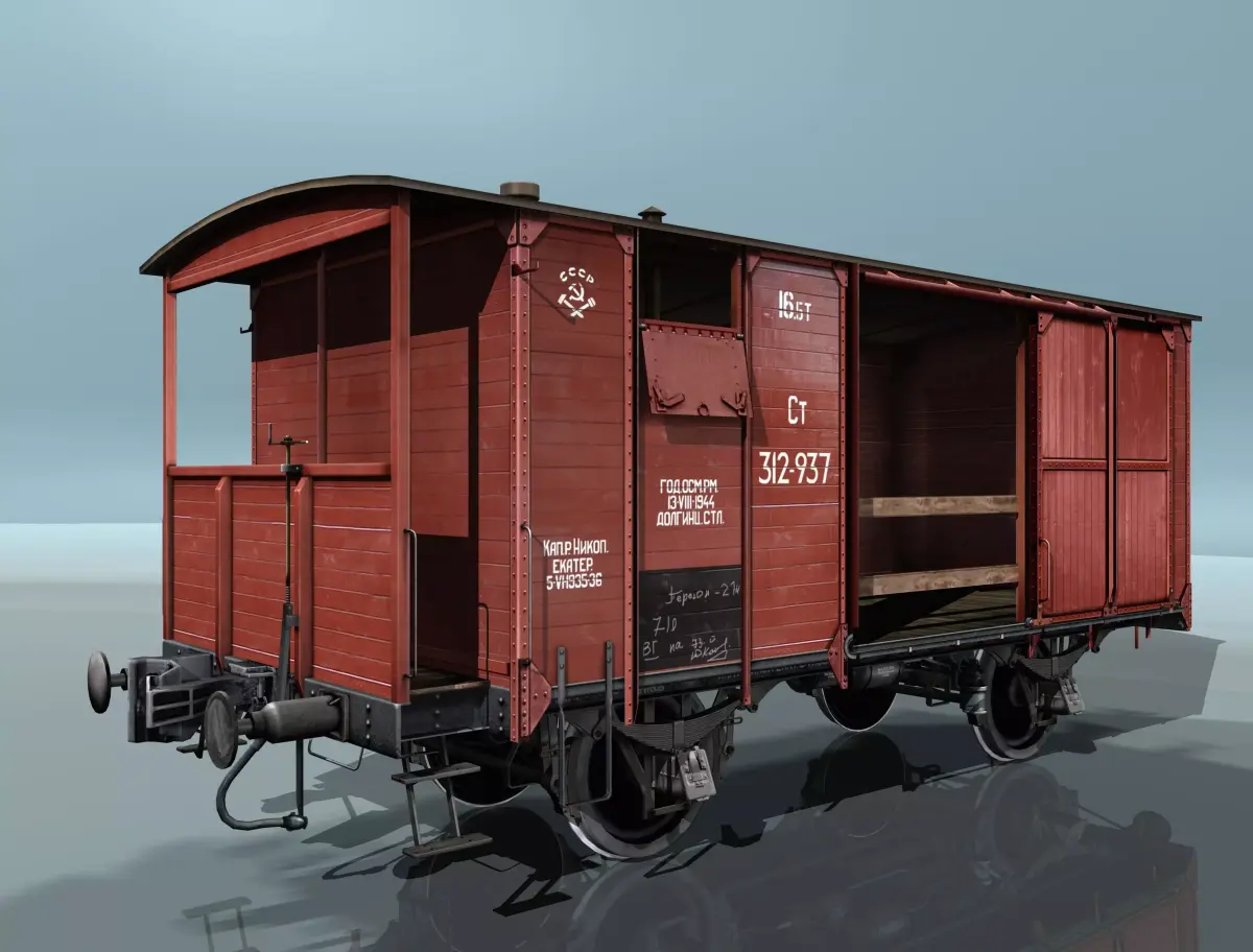 Covered Boxcars NTV Low-poly 3D model