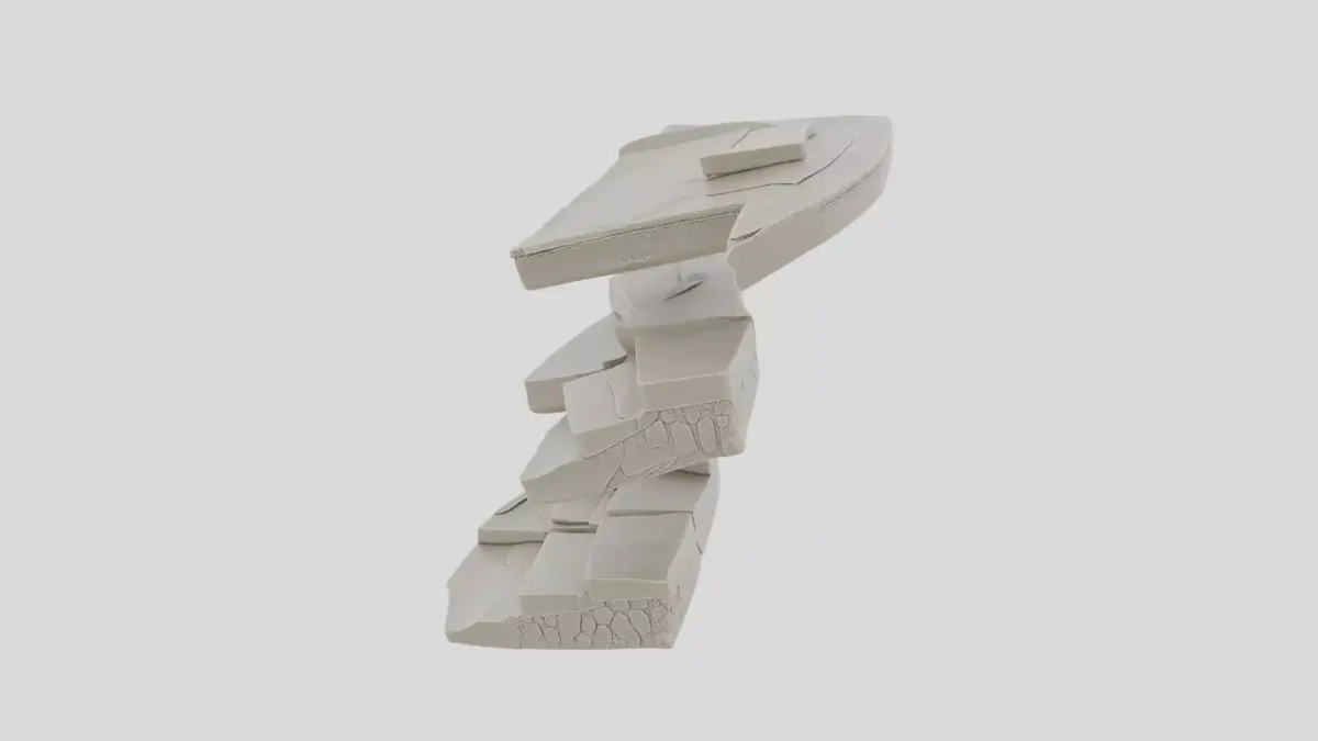Ancient Stone Stair Ruins for 3D print Low-poly 3D model