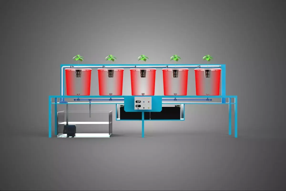 IOT CONTROLLED HYDROPONIC WATER NUTRIENT DELIVERY DUTCH BUCKET 3D model