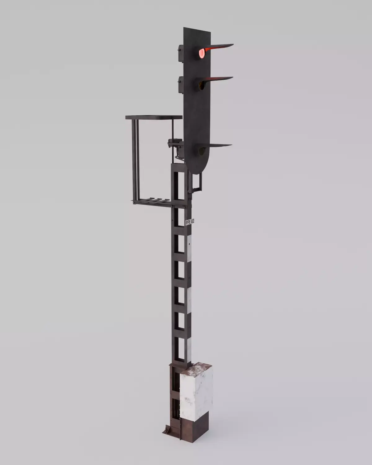 Railway Traffic light - High poly 3D model