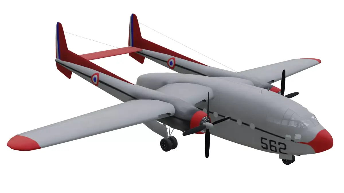 Fairchild C-119 Flying Boxcar Low-poly 3D model purchase