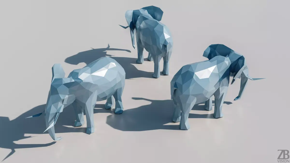 Lowpoly Elephan 001 3D model