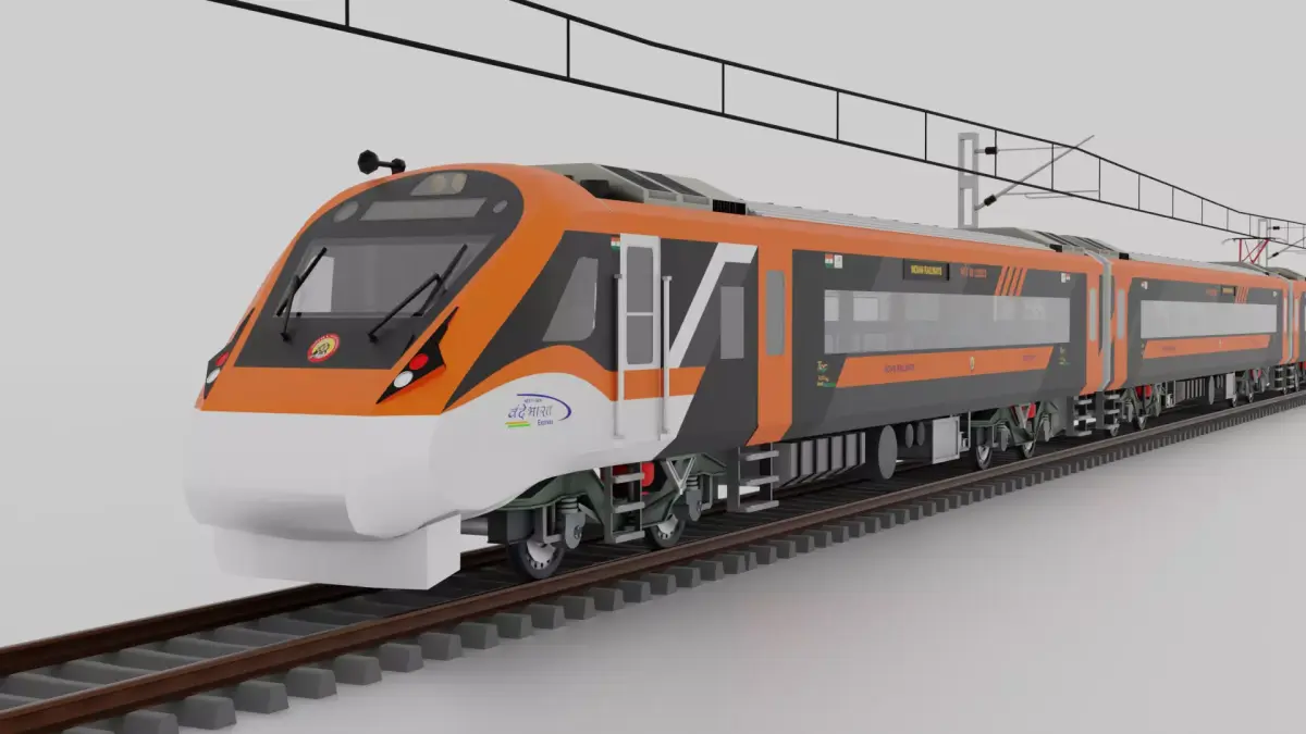 Train 18 Vande Bharat Express in Saffron White Livery 3D model