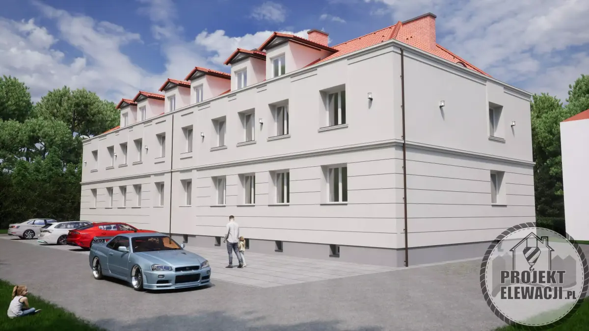 Classic Apartment Building Modern 3D Visualization 3D model