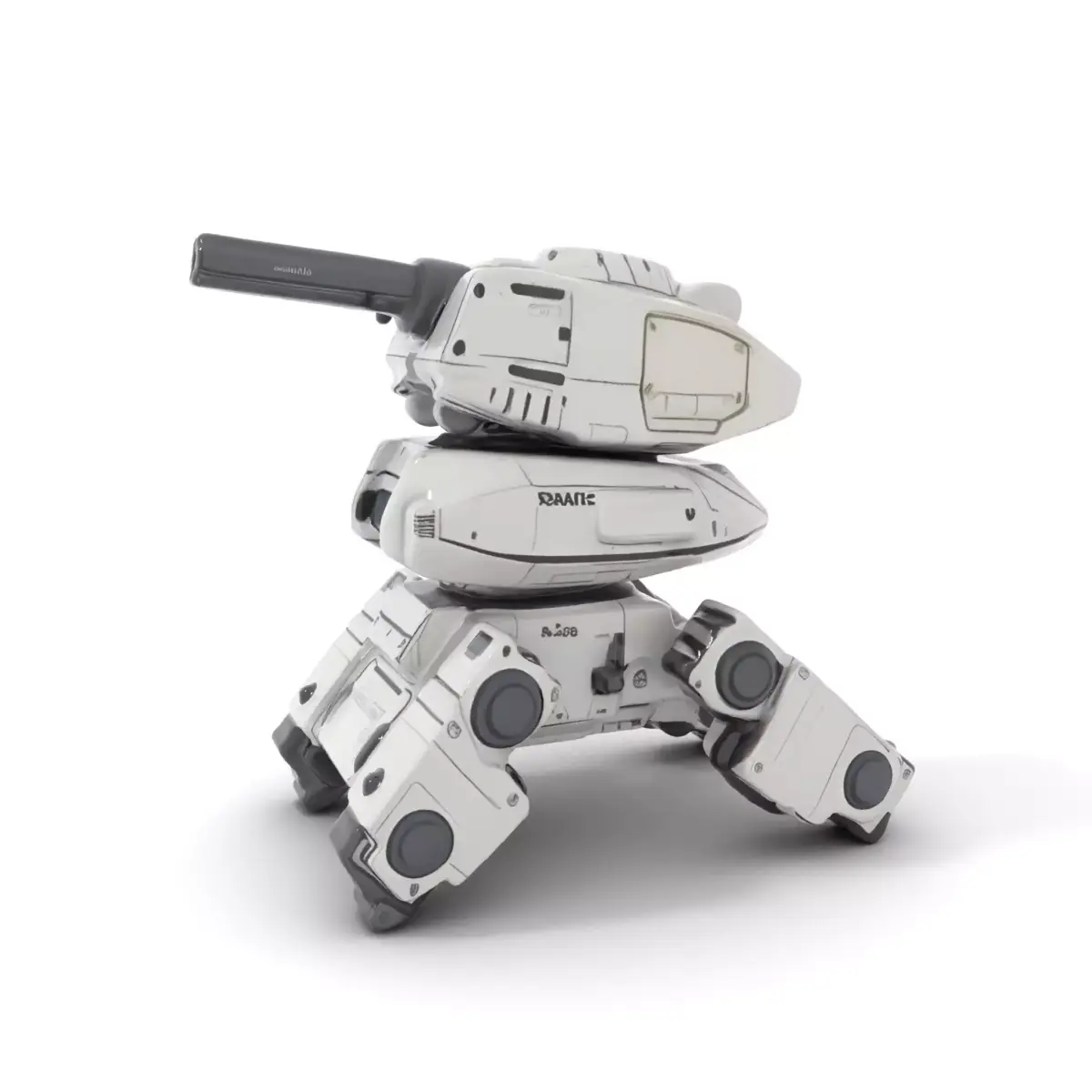 Futuristic Turret Model Pack with Rotating Cannons Low-poly 3D model