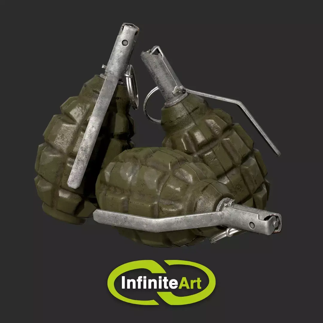 Grenade F-1 Low-poly 3D model purchase