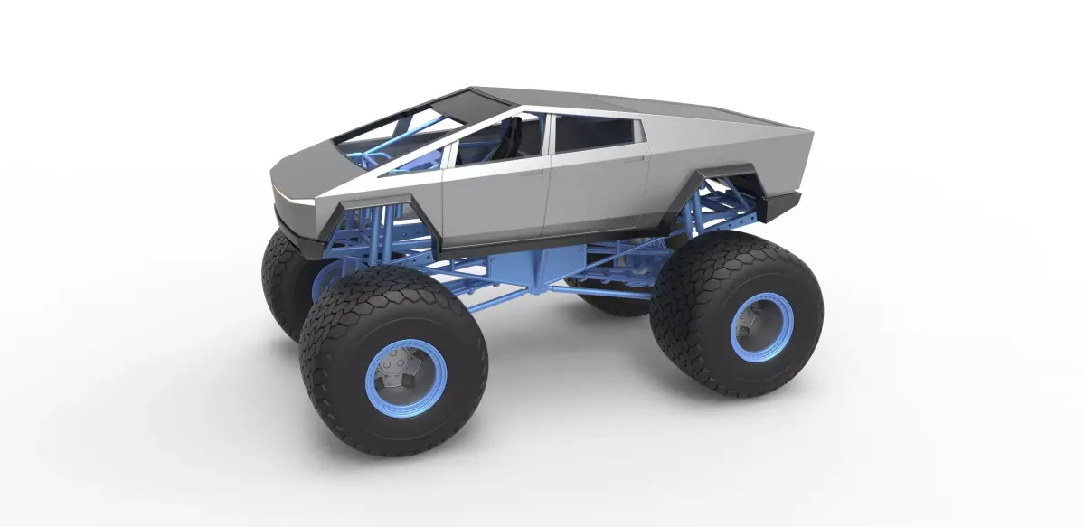 Tesla Cybertruck Monster truck Scale 1 to 25 3D print model