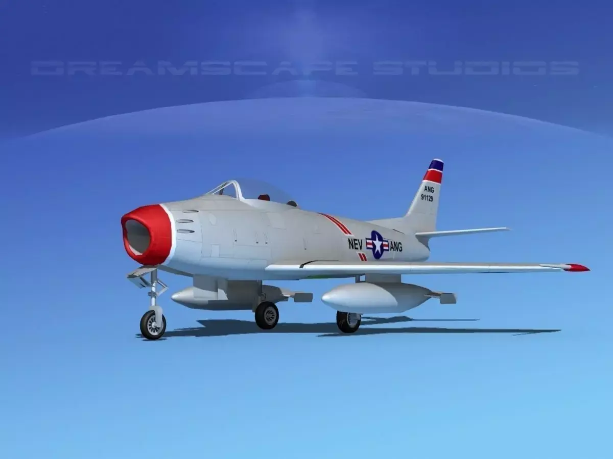 North American F-86 Sabre Jet V09 NEV ANG 3D model