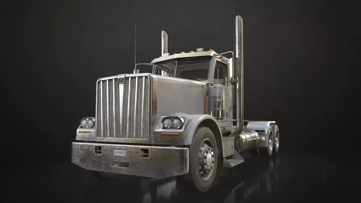 Semi Truck Day Cab Low-poly 3D model
