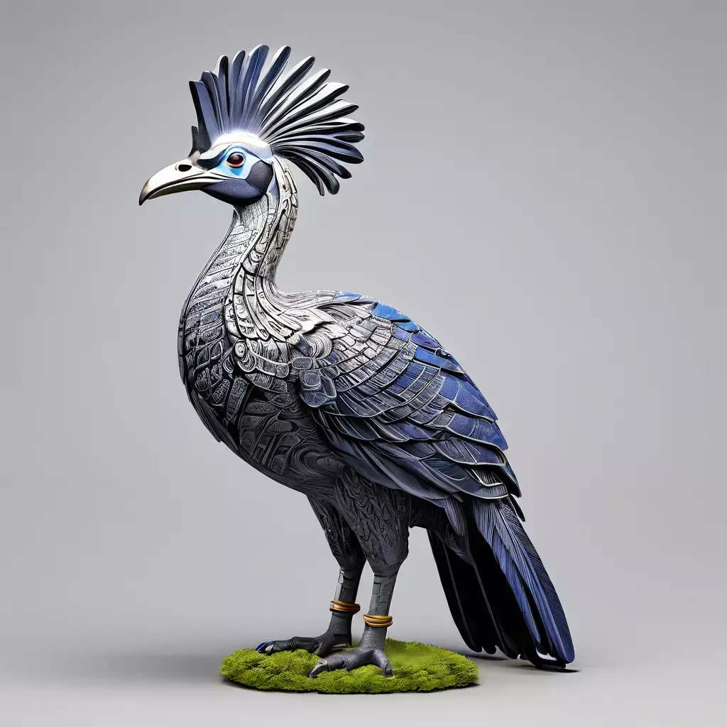 Stylized Robotic Crane Bird Model Low-poly 3D model