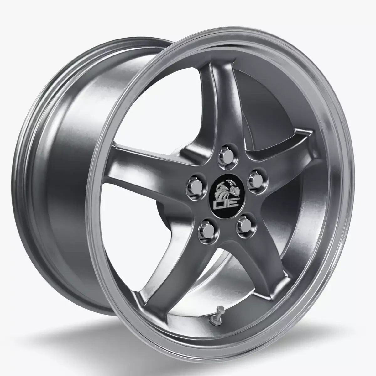 Cobra R 1995 Style Wheel 17X9 Silver Dished With Machined Lip  3D model