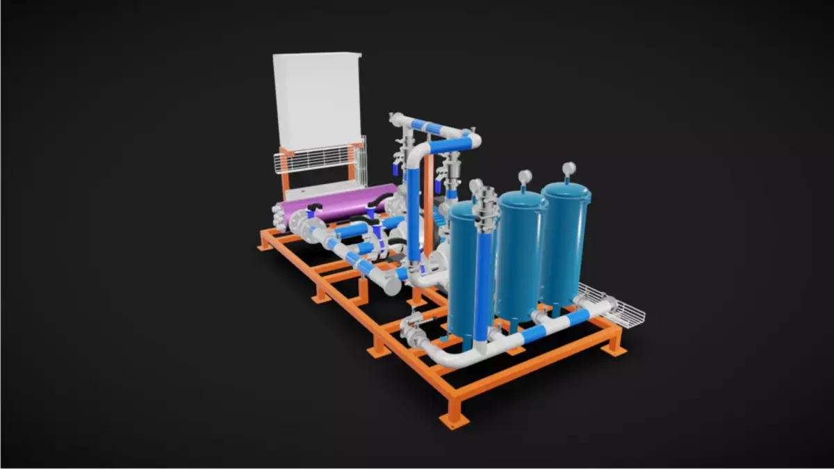 10m3h Industrial Filtration System 3D model