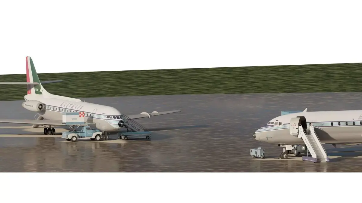 Douglas DC-8-43 and Sud Aviation CARAVELLE 3D model