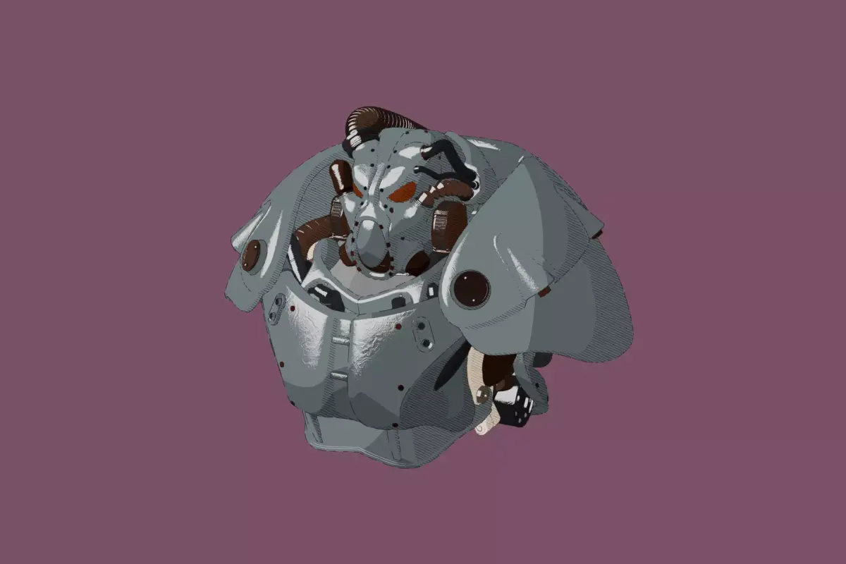 Fallout X-01 power armor-Fanart Bust Free 3D print model