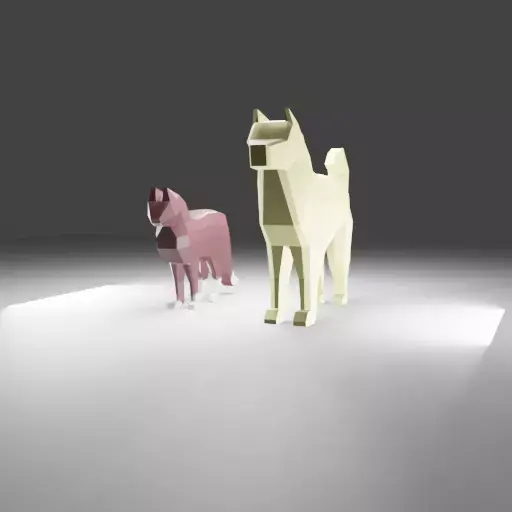 Cat and Dog Free low-poly 3D model