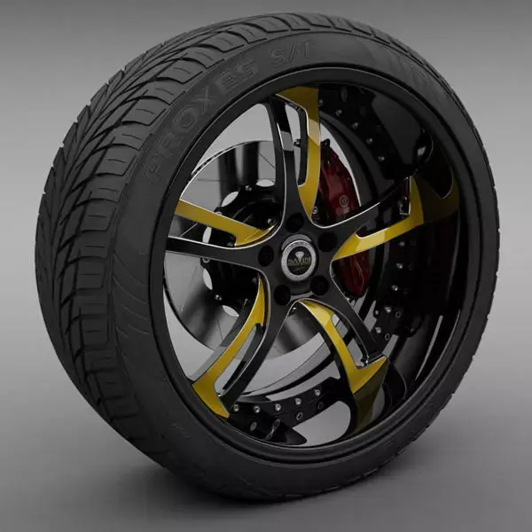 Savini Forged SV-32S Wheel and Tire 3D model