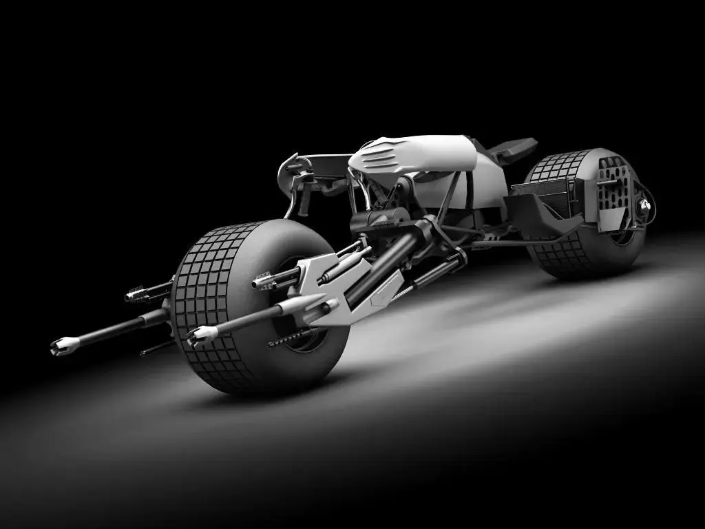 Batpod futuristic motorcycle with wheels 3D model