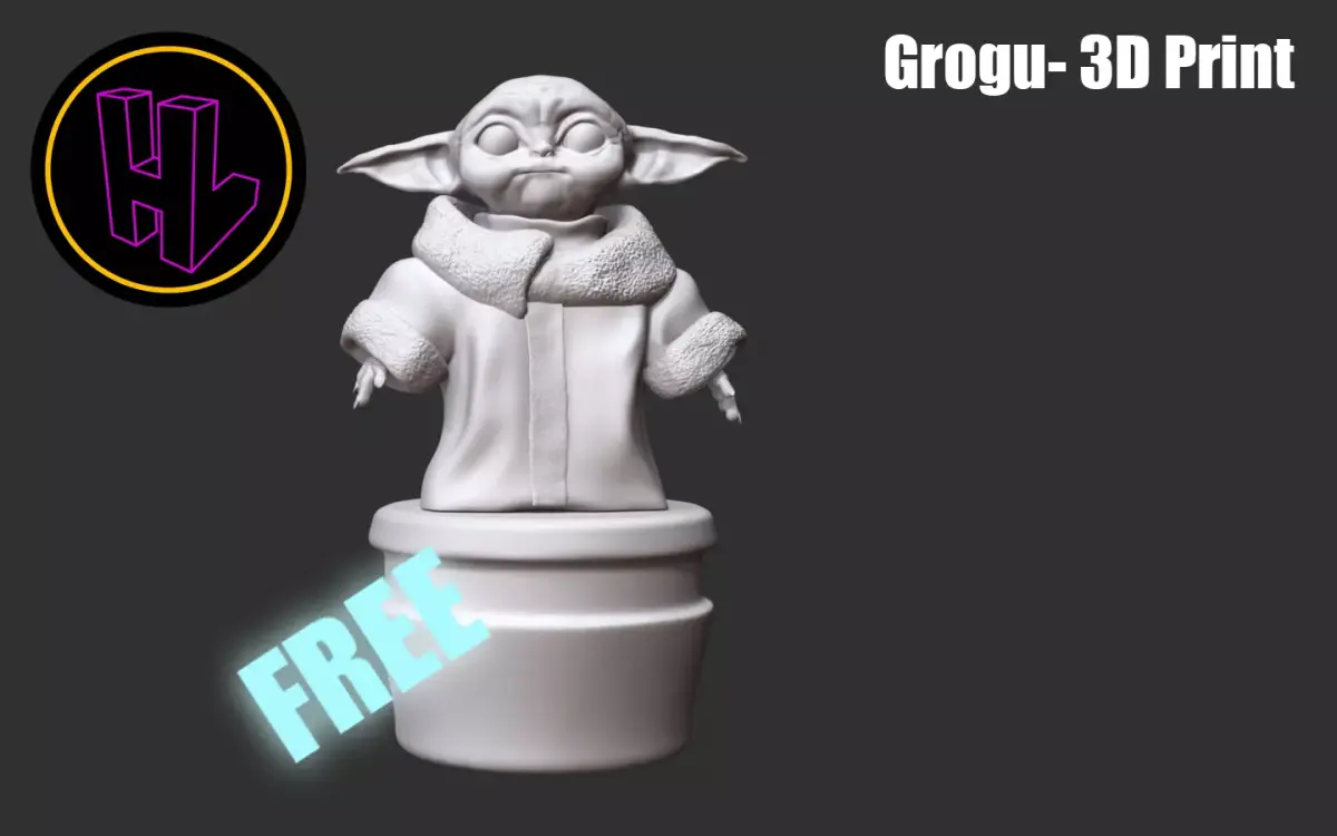 Grogu- 3D print star wars yoda figurine Free 3D print model