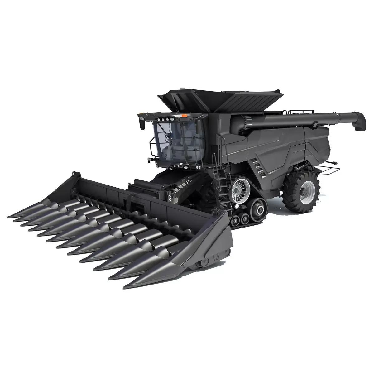 Black Combine Harvester V2  3D model