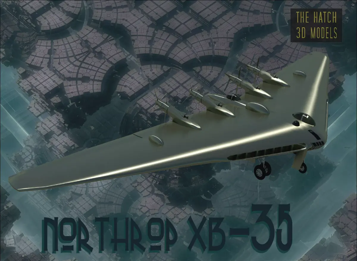Northrop B-25 Flying Wing Low-poly 3D model