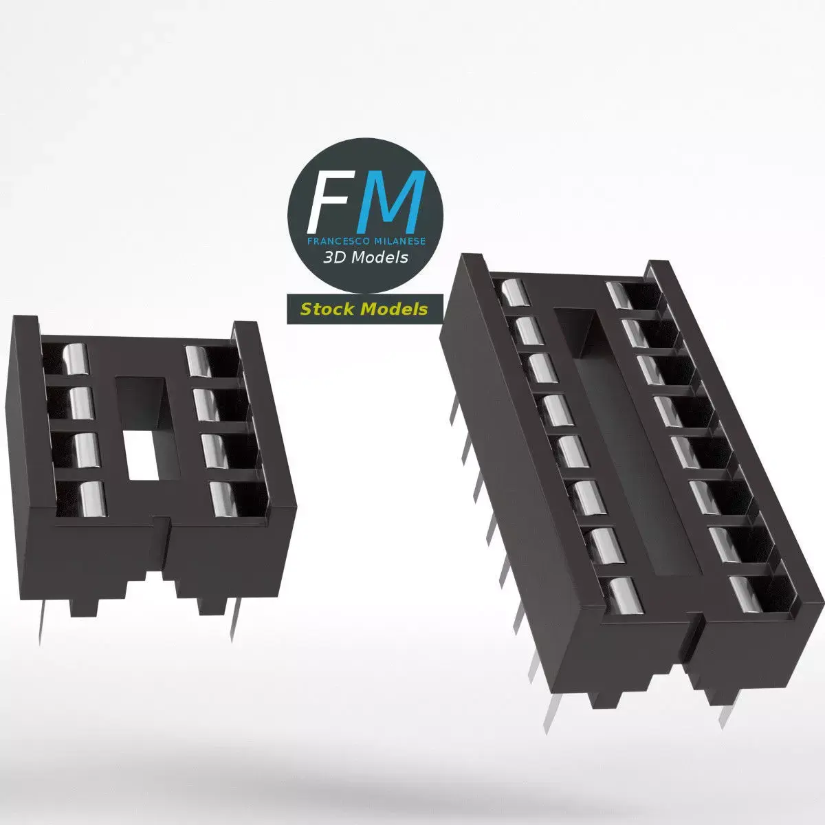IC DIP sockets 3D model