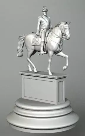 CHIVALRY statue of man on horse 3D model