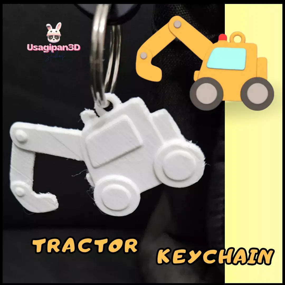 Tractor Keychain 3D print model