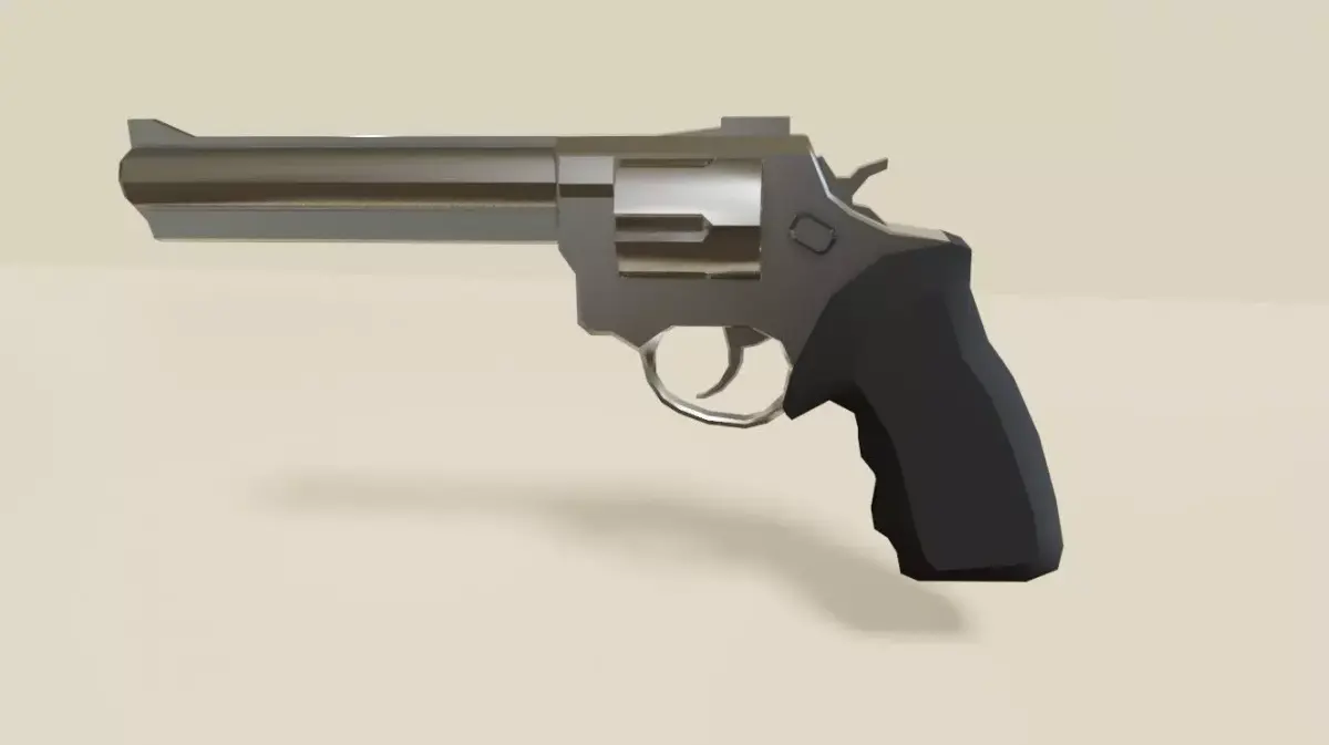 Chrome Revolver 44 - Magnum - Gun - Arma Low-poly 3D model