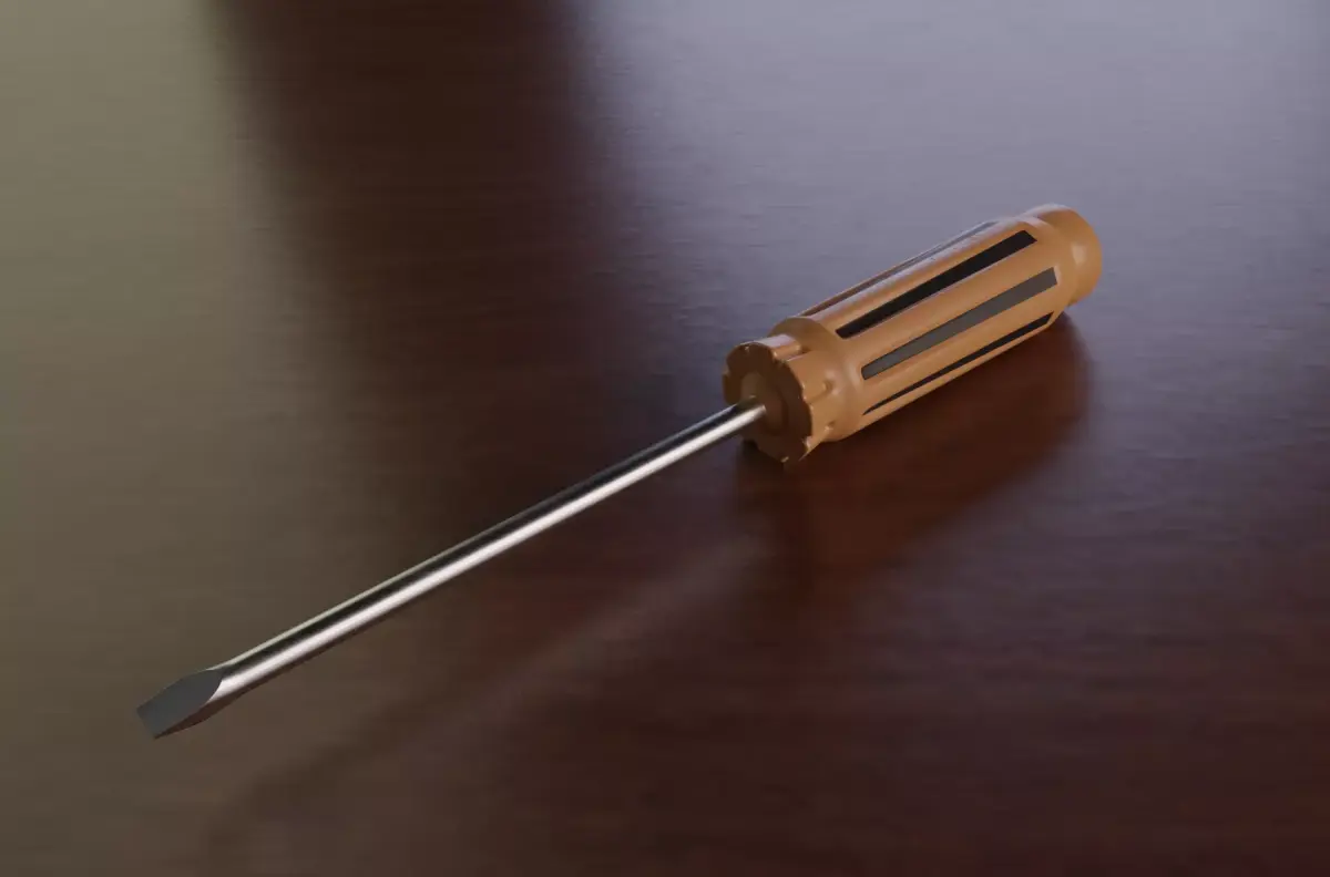 Simple Fat-blade Screwdriver Free 3D model