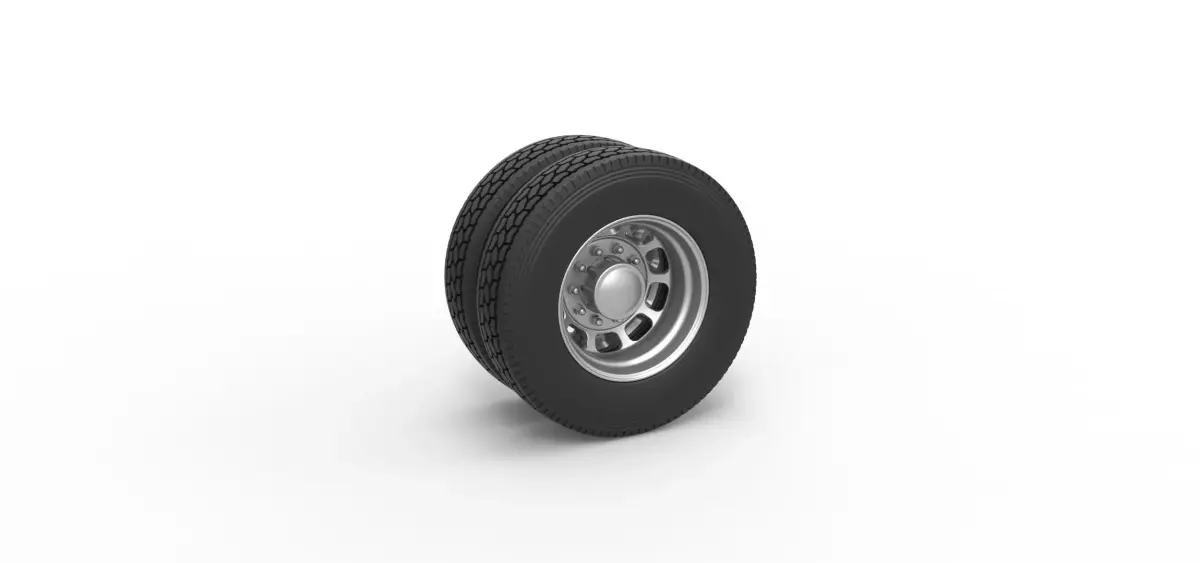 Rear custom wheel of semi truck Version 3 Scale 1 to 25 3D print model