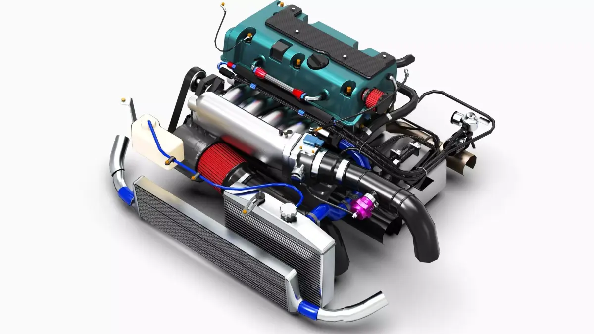 Honda K24 VTEC Engine Low-poly 3D model