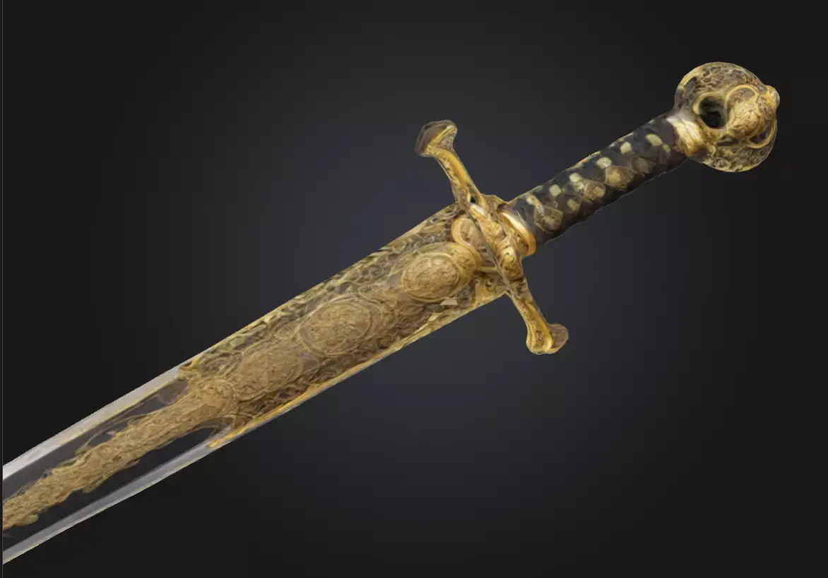 Chinese ancient dynasty sword 3D model Low-poly 3D model