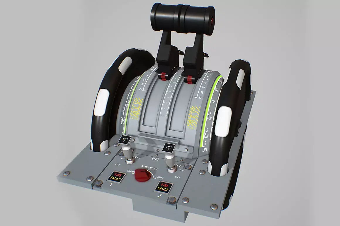 Throttle Quadrant Low-poly 3D model