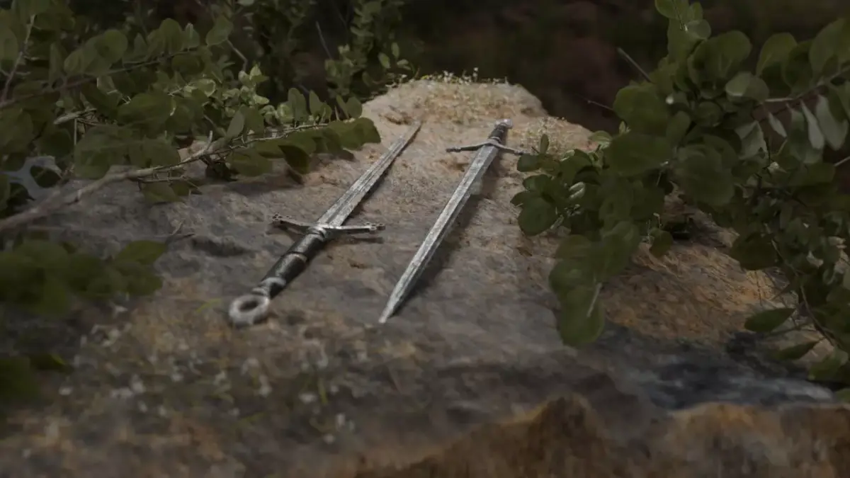 medieval sword Low-poly 3D model 16