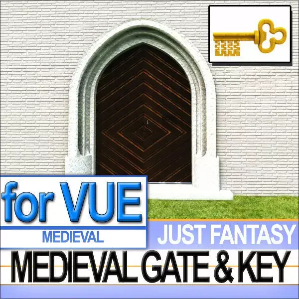 Medieval Gate Medieval Key 3D model
