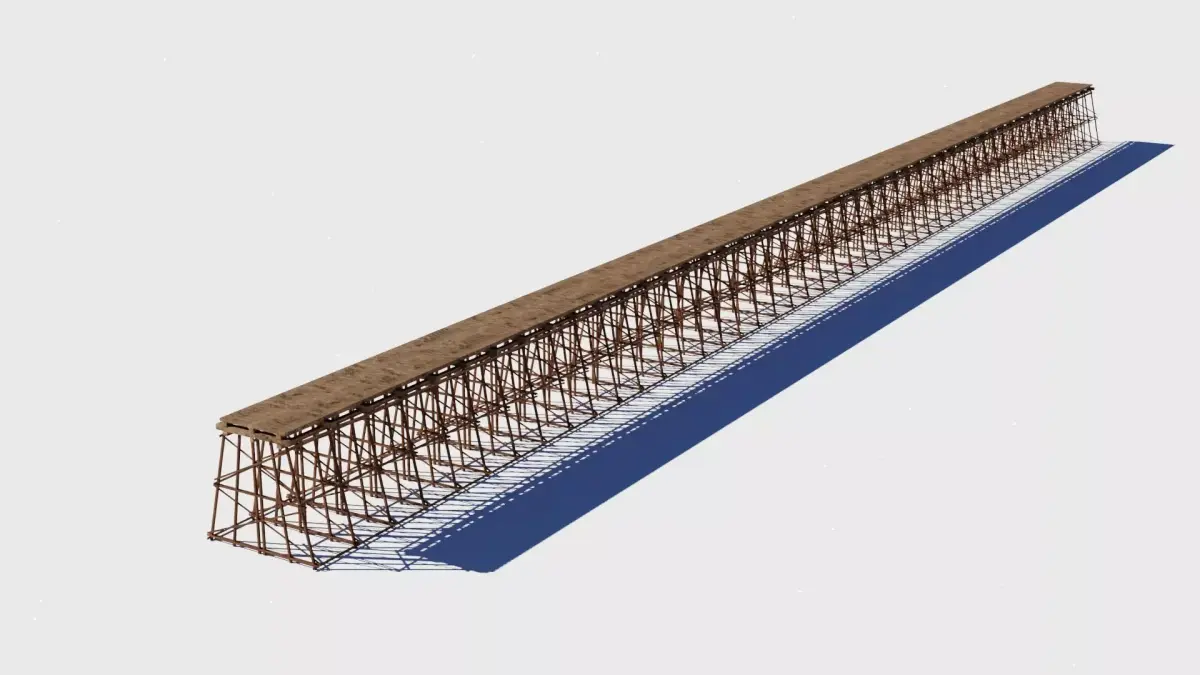 Wood Trestle 2 Lod textures and materials  2K and 4K Low-poly 3D model
