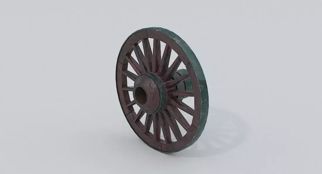 Wagon Wheel 2 Low-poly 3D model