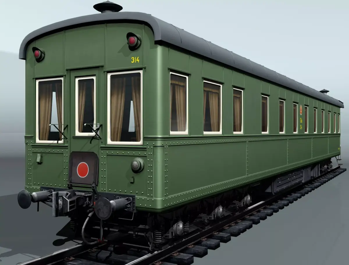 6-axles railcar-salon Low-poly 3D model