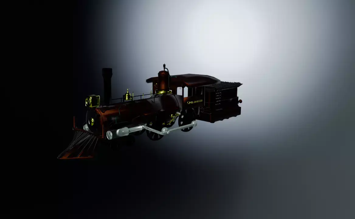 Train avec Tender texture rouge metal  Optimise pour animation Low-poly 3D model