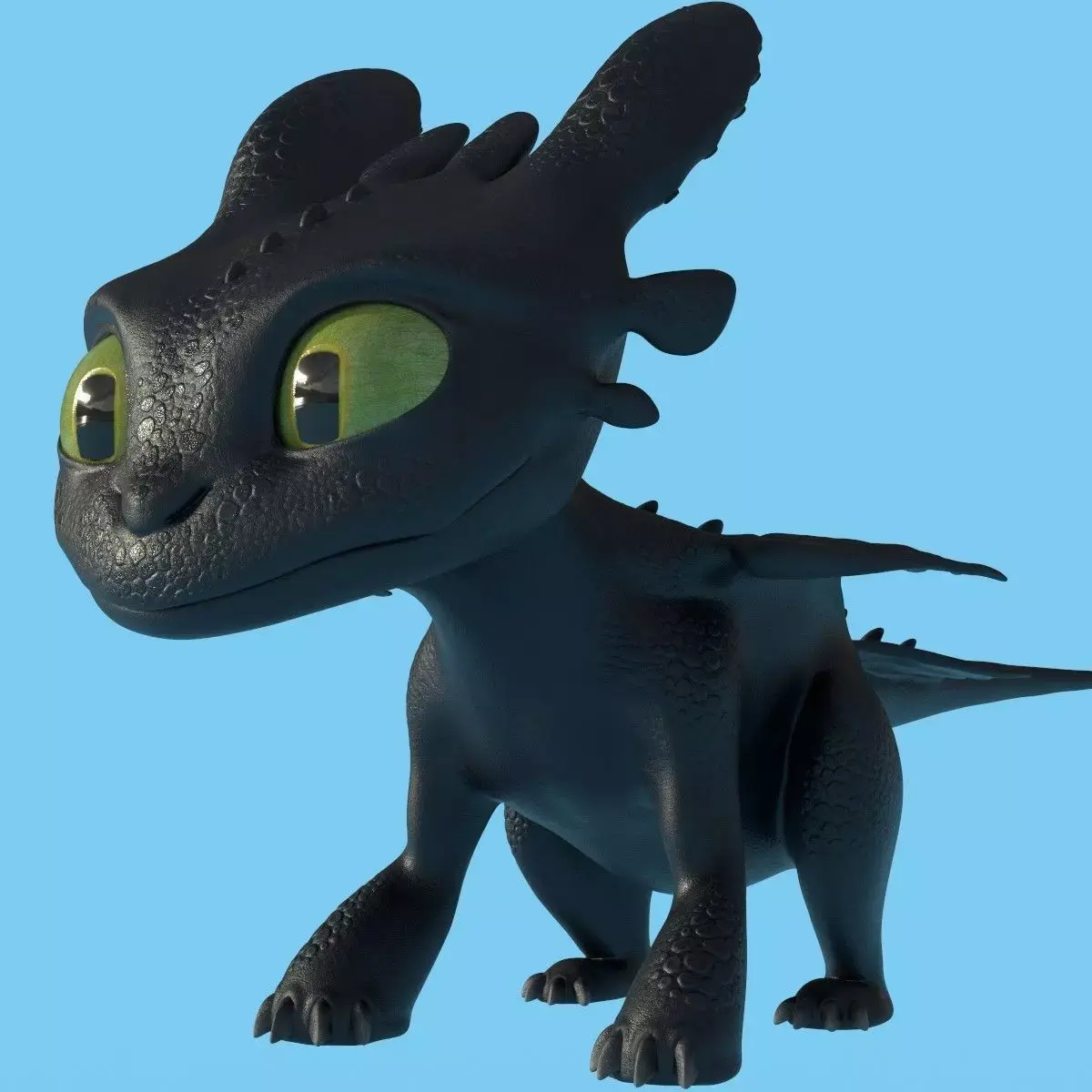 Baby Toothless Low-poly 3D model