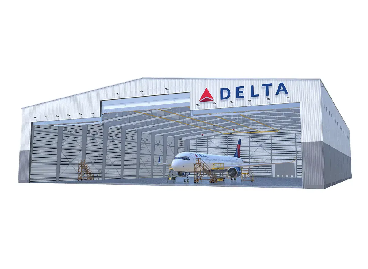 Delta Airlines Maintenance Hangar A321Neo Low-poly 3D model