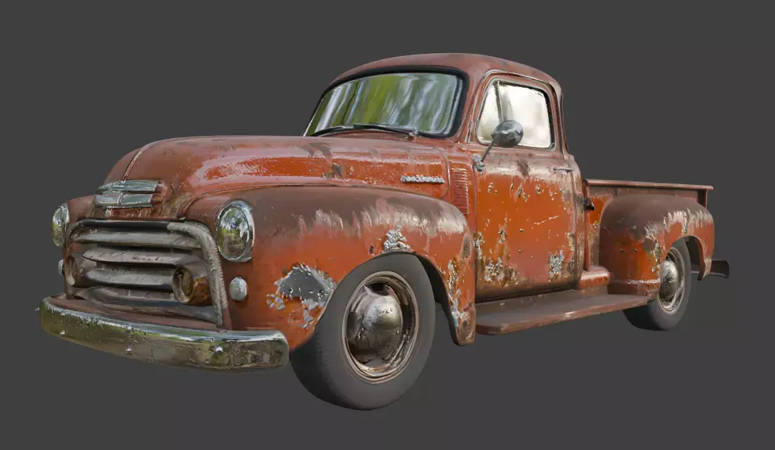 Vintage Rusty Pickup Truck 3D Model 3D model 26