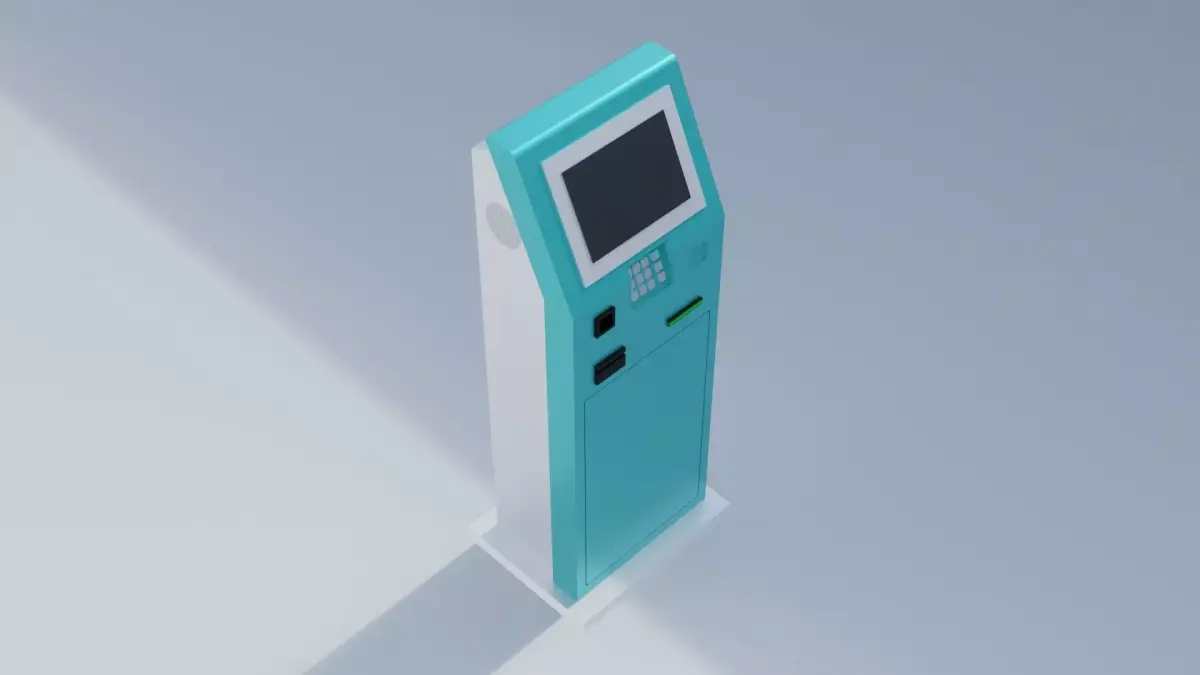 Indoor Self-Service Payment Kiosk with Touch Screen Free 3D model