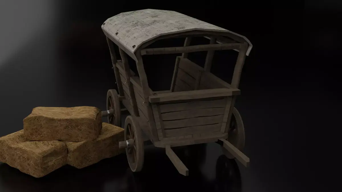Wooden Cart Free 3D model purchase