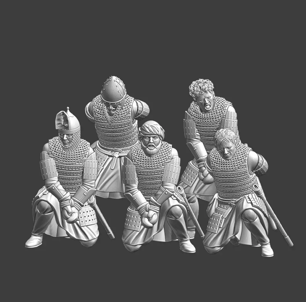 Kievan Rus Prisoners Medieval 3D Printable Miniatures STL Set 3D print model