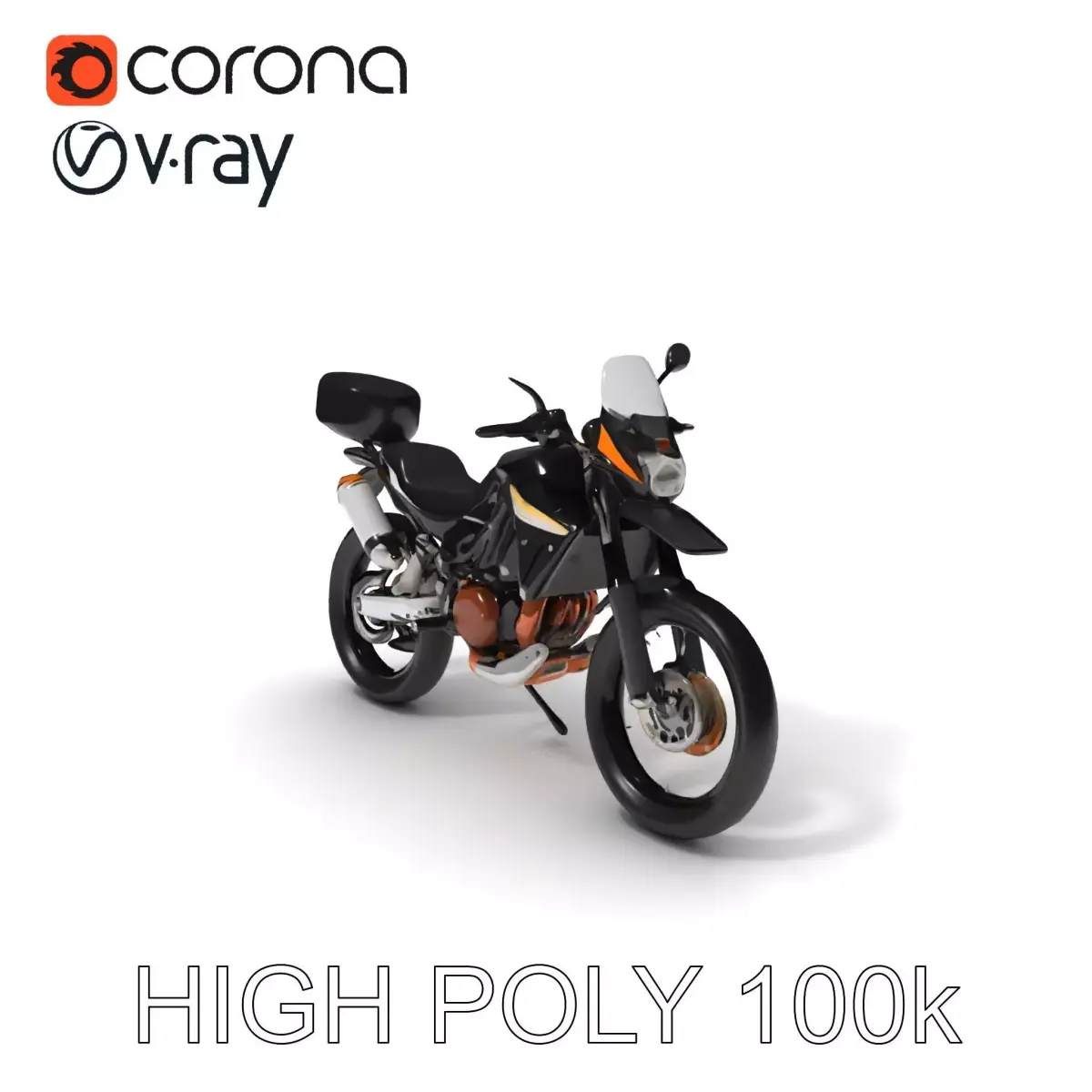 Adventure Motorcycle Model Pack Low-poly 3D model