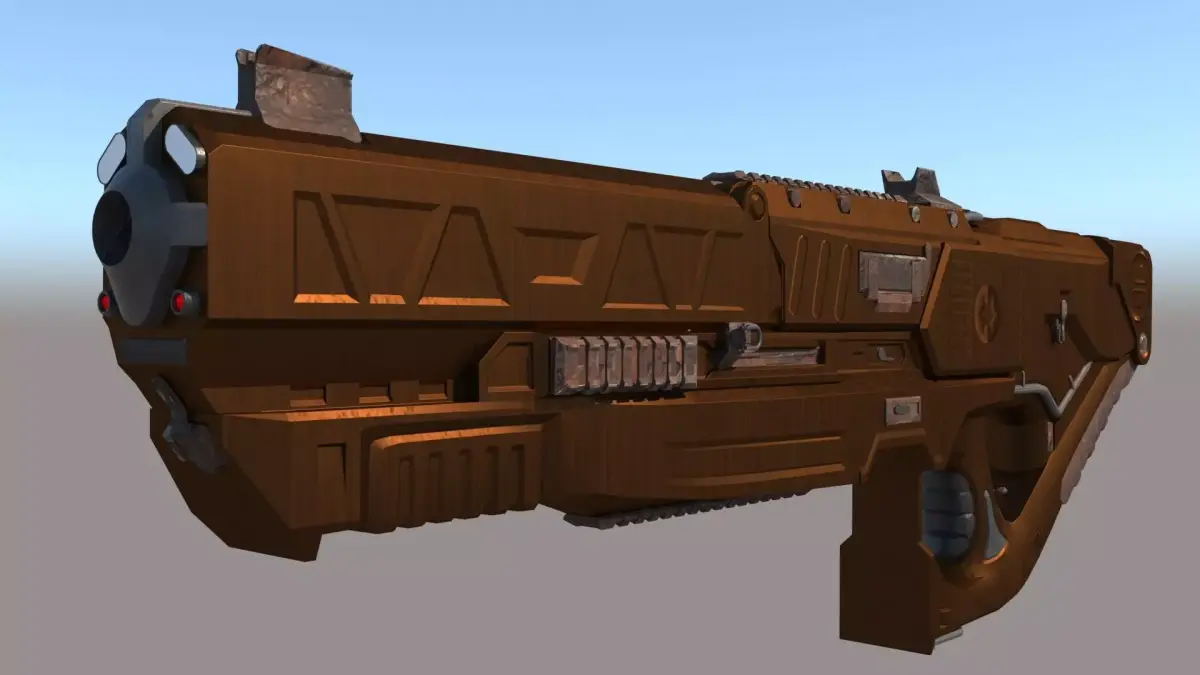 Sci-fi Assult Rifle Low-poly PBR Textures Free low-poly 3D model