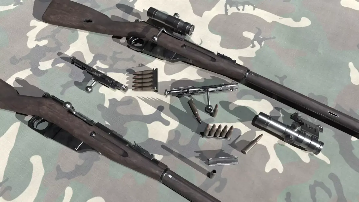 Mosin Nagant M1891 Low-poly 3D model
